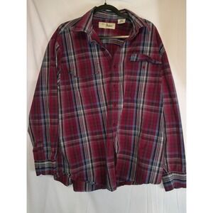 Mens Penmans Plaid Button Up Shirt XL Long Sleeve Casual
